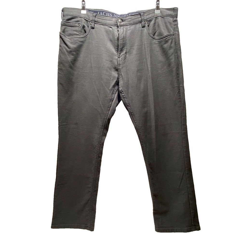Jachs New York Jeans Men's 40x30 Grey Straight Fit 5-Pocket Flex Casual Pants